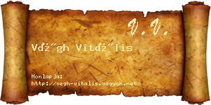 Végh Vitális névjegykártya